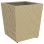 Set Bistrot da Giardino 5 pz Polyrattan e Vetro Temperato Beige