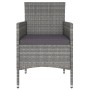 Set Pranzo da Giardino 5pz Polyrattan e Massello Acacia Grigio