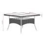 Set Pranzo da Giardino 5pz Polyrattan e Massello Acacia Grigio