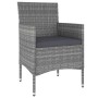 Set Divani da Giardino 5 pz in Polyrattan Grigio