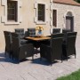 Set da Pranzo da Giardino 9 pz in Polyrattan e Acacia Nero