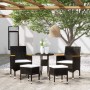 Set Divani da Giardino 5 pz in Polyrattan Nero