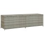 Baule da Giardino in Polyrattan 200x50x60 cm Grigio