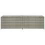 Baule da Giardino in Polyrattan 200x50x60 cm Grigio