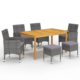 Set Mobili da Pranzo per Giardino 7 pz Grigio