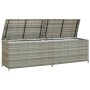 Baule da Giardino in Polyrattan 200x50x60 cm Grigio