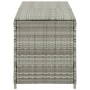 Baule da Giardino in Polyrattan 200x50x60 cm Grigio