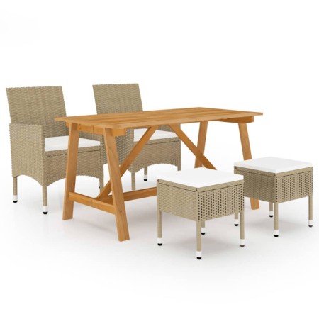 Set Mobili da Pranzo per Giardino 5 pz Beige