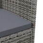 Set da Pranzo Esterni 11pz con Cuscini Polyrattan Nero e Grigio