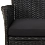 Set Bistrò da Giardino 3 pz con Cuscini in Polyrattan Nero