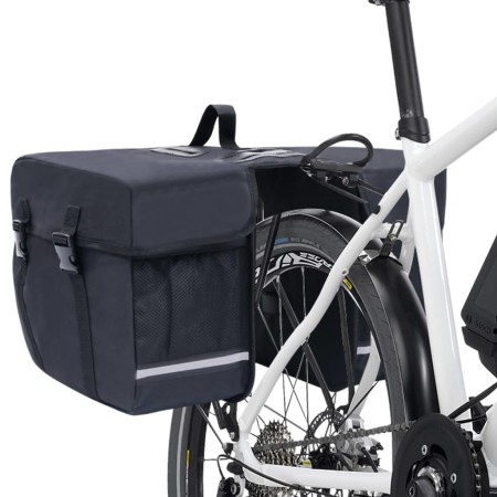 Borsa Doppia Bicicletta Impermeabile per Portapacchi 35 L Nero