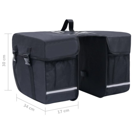 Borsa Doppia Bicicletta Impermeabile per Portapacchi 35 L Nero