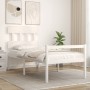 Letto per Anziani con Testiera Bianco 100x200 cm Legno Massello