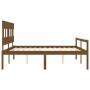 Letto per Anziani con Testiera Miele 200x200 cm Legno Massello