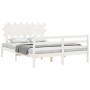 Giroletto con Testiera Bianco 140x190 cm in Legno Massello