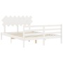 Giroletto con Testiera Bianco 140x190 cm in Legno Massello