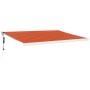 Tenda Retrattile Arancione e Marrone 4,5x3m Tessuto e Alluminio
