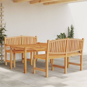 Set da Pranzo per Giardino 3 pz in Legno Massello di Teak