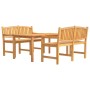 Set da Pranzo per Giardino 3 pz in Legno Massello di Teak