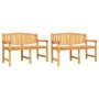 Set da Pranzo per Giardino 3 pz in Legno Massello di Teak