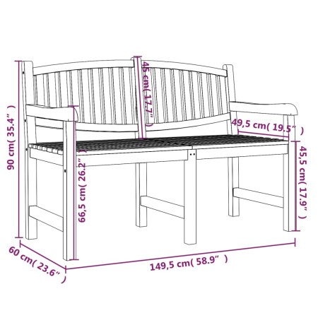 Set da Pranzo per Giardino 3 pz in Legno Massello di Teak