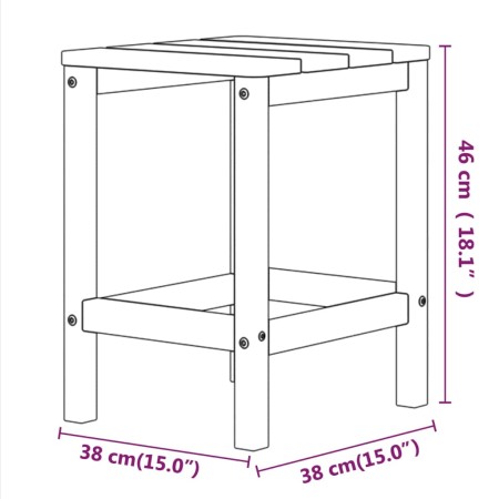 Tavolo da Giardino Adirondack Bianco 38x38x46 cm HDPE