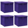 Contenitori con Coperchi 4 pz 28x28x28 cm Viola