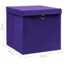 Contenitori con Coperchi 4 pz 28x28x28 cm Viola