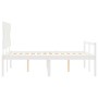 Letto per Anziani con Testiera Bianco 140x190 cm Legno Massello