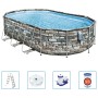 Bestway Set Piscina Ovale Power Steel Comfort Jet Series 610x366x122cm