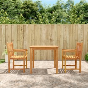 Set da Pranzo per Giardino 3 pz in Legno Massello di Acacia