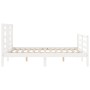 Giroletto con Testiera Bianco 140x190 cm in Legno Massello
