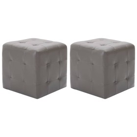 Pouf 2 pz Grigio 30x30x30 cm in Similpelle