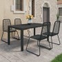 Set da Pranzo da Giardino 5 pz in Rattan PVC Nero