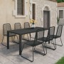 Set da Pranzo da Giardino 7 pz in Rattan PVC Nero