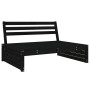 Set Salotto da Giardino 6 pz Nero in Legno Massello di Pino