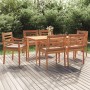 Set da Pranzo Giardino 7pz con Cuscini Legno Massello di Teak