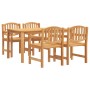 Set da Pranzo per Giardino 5 pz in Legno Massello di Teak