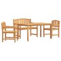 Set da Pranzo per Giardino 4 pz in Legno Massello di Teak