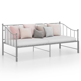 Telaio Divano Letto Estraibile Grigio in Metallo 90x200 cm