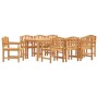 Set da Pranzo per Giardino 9 pz in Legno Massello di Teak