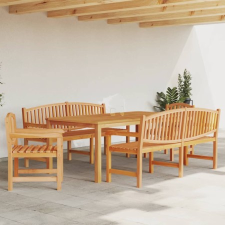 Set da Pranzo per Giardino 5 pz in Legno Massello di Teak