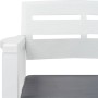 Set Salotto da Giardino 4 pz in Plastica Bianco