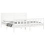 Giroletto con Testiera Bianco 200x200 cm in Legno Massello