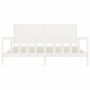 Giroletto con Testiera Bianco 200x200 cm in Legno Massello
