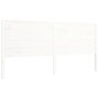 Giroletto con Testiera Bianco 200x200 cm in Legno Massello