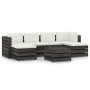 Set Salotto da Giardino 7pz con Cuscini Legno Impregnato Grigio