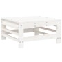 Set Salotto da Giardino 7 pz Bianco in Legno Massello di Pino