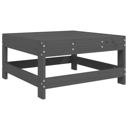 Set Salotto da Giardino 7 pz Grigio in Legno Massello di Pino