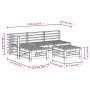 Set Salotto da Giardino 5 pz in Legno Massello di Douglas